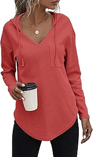 Pullover Damen Hoodie Langarm V Ausschnitt Pullove